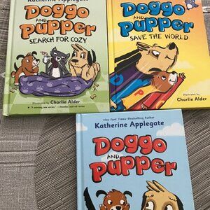 Lot of 3 Doggo and Pupper Hardcover Books--Homeschooling Reading==Excellent